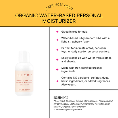 Water Based Personal Moisturizer - Organic Strawberry